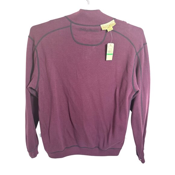 Tommy Bahama Flip Side Pro Half Zip Reversible Sweater Burg Black Size L NWT - Picture 7 of 13